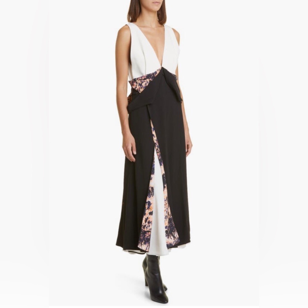 NWT $1990 Proenza Schouler Floral Detail Double Bodice Crepe Dress in size 6!
